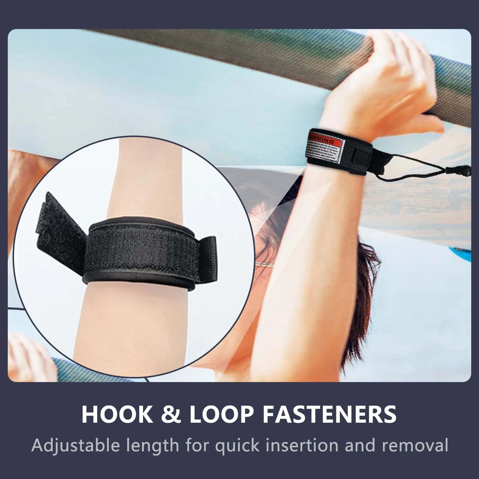 1Pc Coiled Surf Leash - Safety Hand Rope Hook for Bodyboarding Small-Medium Waves