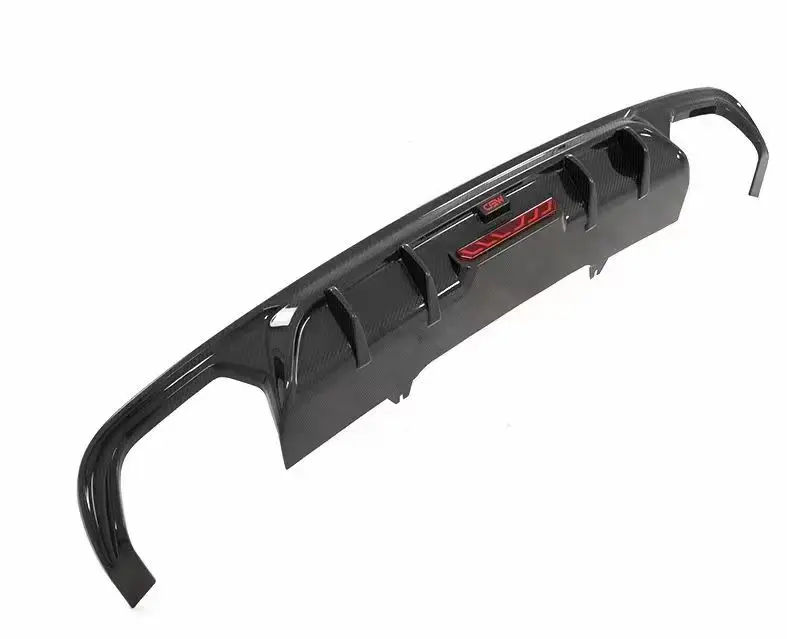 Yaochi 17-19 forAudi A4 Touring Edition CGW Carbon Fiber Dry Tail Lips New Bumper with Exhaust Cutouts Bolt-On Universal Fitment 6