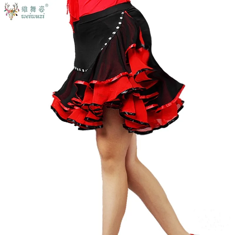 Vestido de prática de competição latina feminino tango rumba chacha dança de salão vestido quadrado traje de dança samba saia de dança