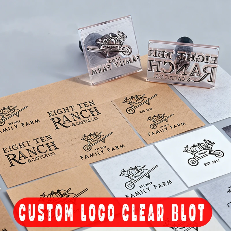 Personalized Seal LOGO Private Acrylic Stamp Small Business Company Branding Self Inking Stamp Custom Packaging Seal Book Stamp
