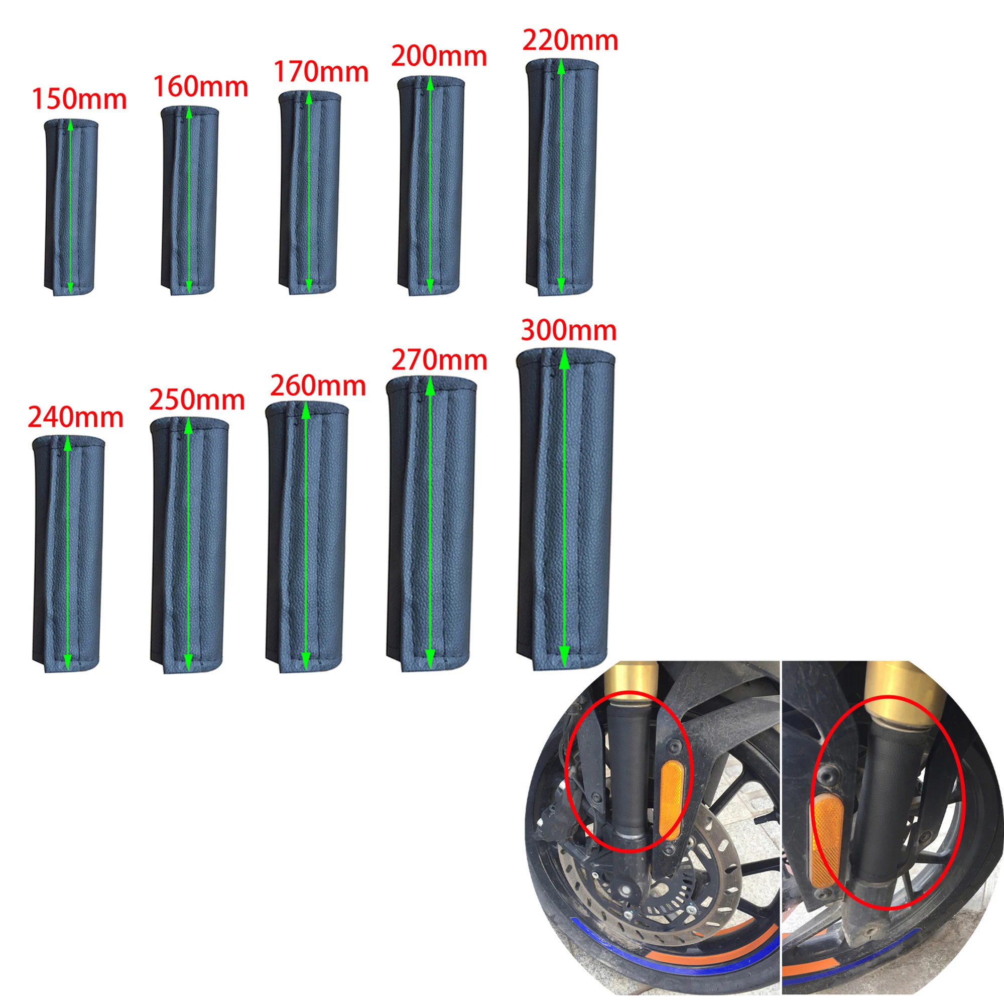 

Защитные накладки на переднюю вилку 150-300 мм для Kawasaki GPZ500 NINJA 300 EX250R EX250F EX300 ER5 EN500 EX500 1994-2017