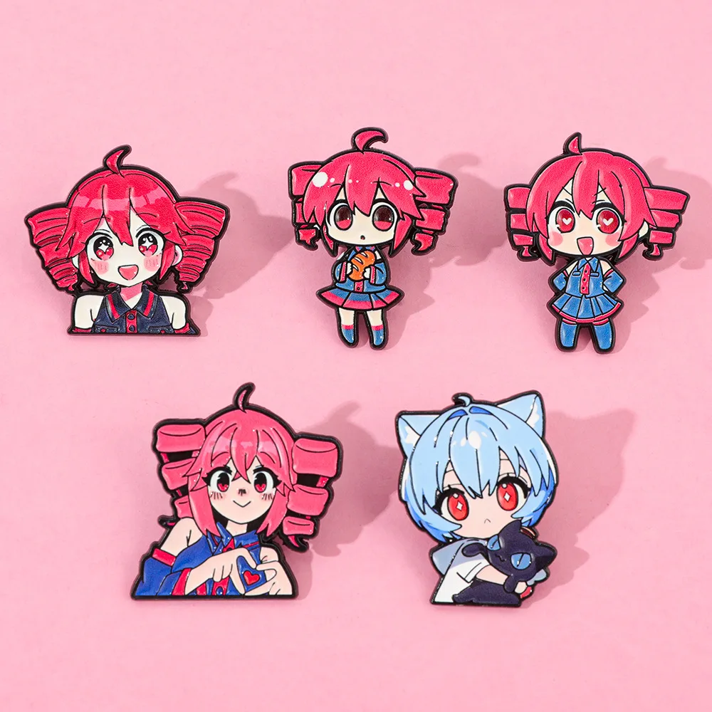 Game Kasane Teto Cosplay Costume kawaii Badge Pin Accessories Backpack Pendant Metal Prop Brooch Gift