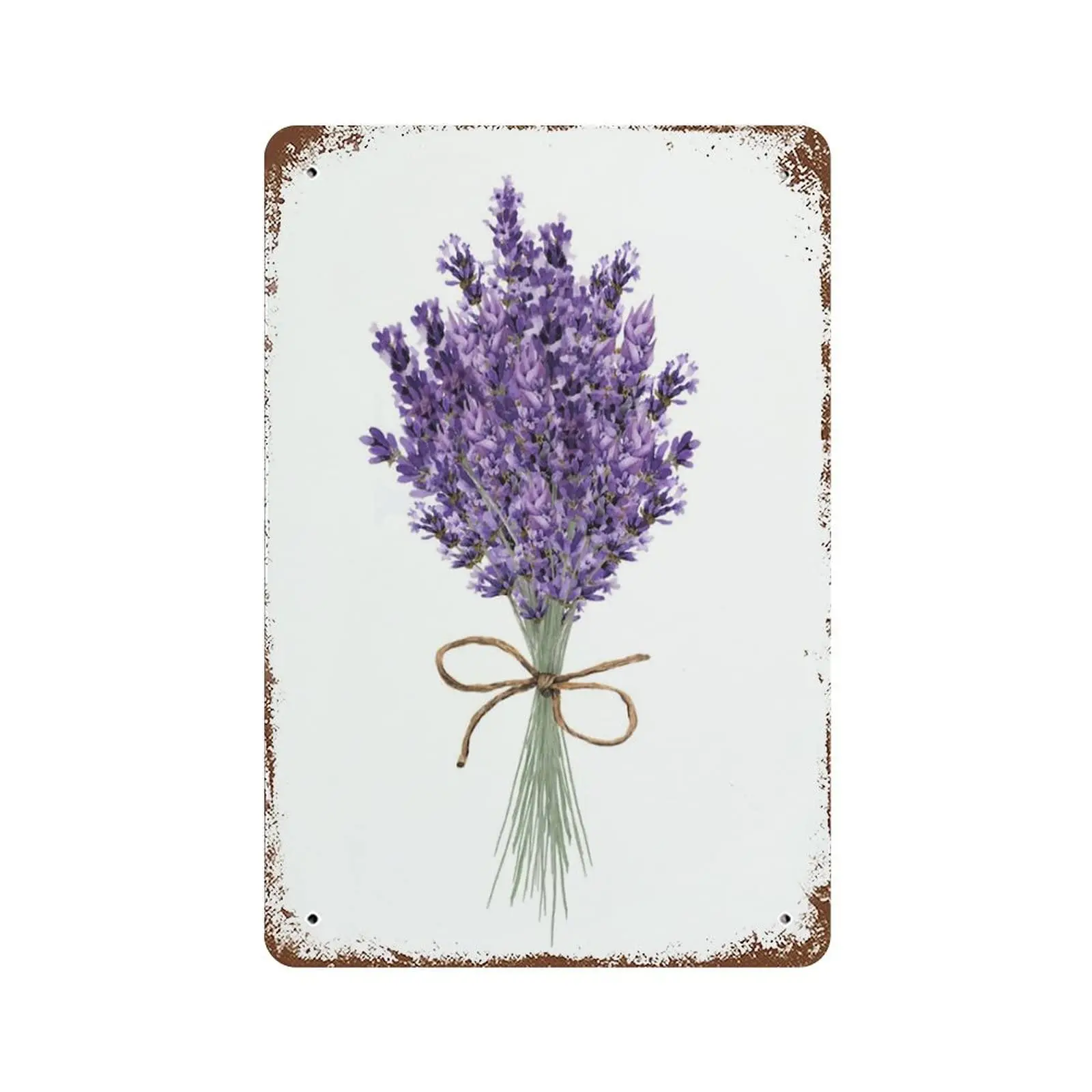 Habilboi Retro Purple Lavender Flower ArtLavender Decor Garden Signs Decorative Flowers Metal Signs Lavender Plaque Metal Vintag