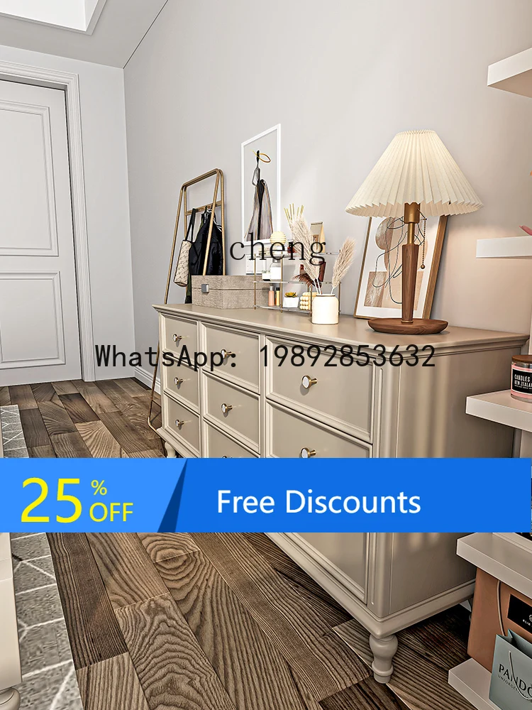 AA  American light luxury bedroom cabinet solid  cabinet simple modern living room sofa nine chest cabinet