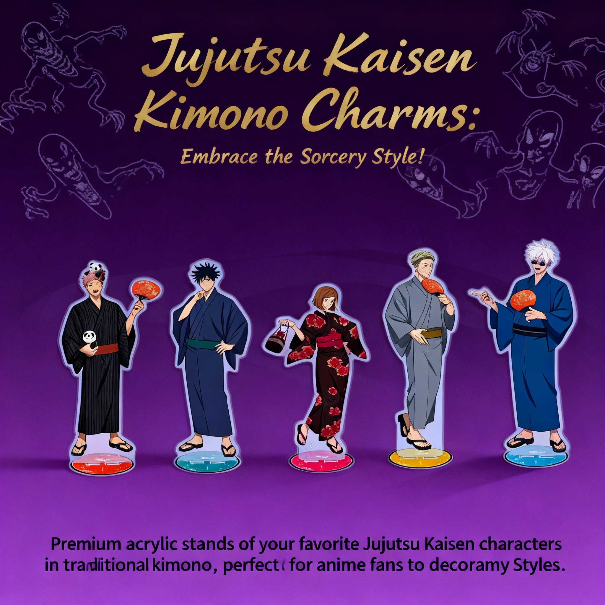 

Jujutsu Kaisen Yukata Ver Kimono Acrylic Stand Figure Yuji Itadori Megumi Fushiguro Anime Decor