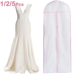 1/2/5Pcs 180cm Wedding Dress Dust Cover Hanging Bridal Garment Dress Clothes Suit Coat Home Storage Bag For Clothes