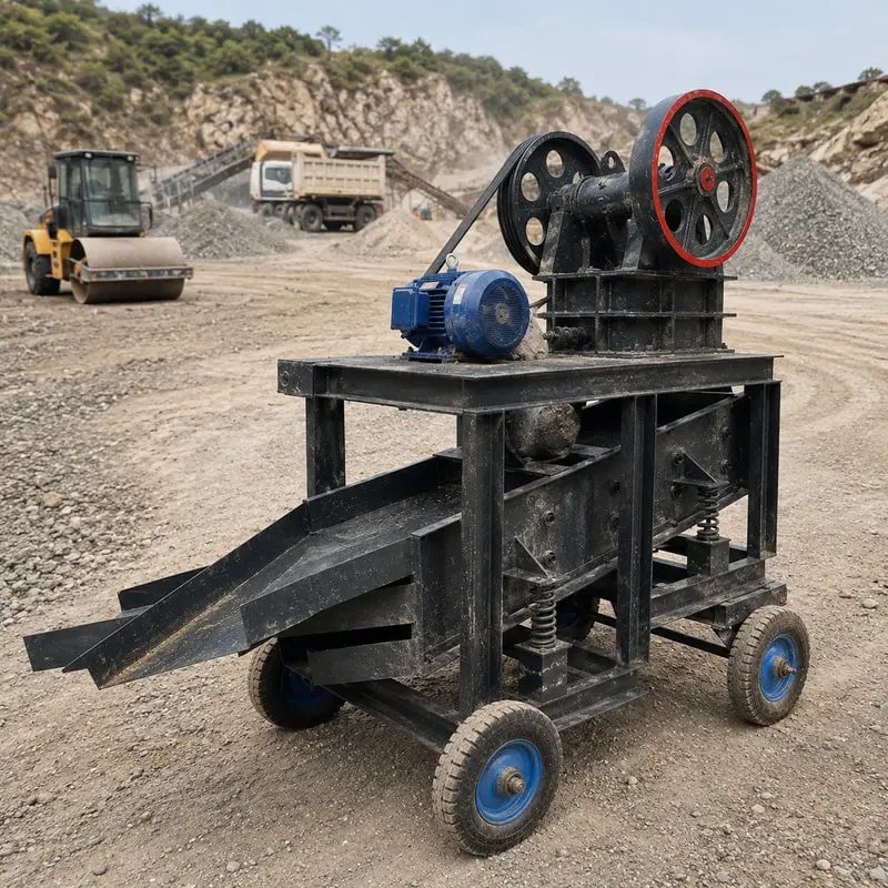 Jaw Crusher Equipment Customized Compact Design for Natural Stone Processing Portable Stone Crusher for Rural Road Construction
