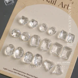 50Pcs Whte Transparent Nail Art K9 Quality Rhinestones Pointed Bottom Nail Glass Luxury Charms DIY Stones Decorations