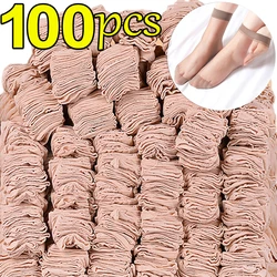 10pairs-30Pairs Transparent Summer Socks Ultrathin Women Nylon Ladies Female Short Ankle Meias Elastic Crystal Spring Silk Sox