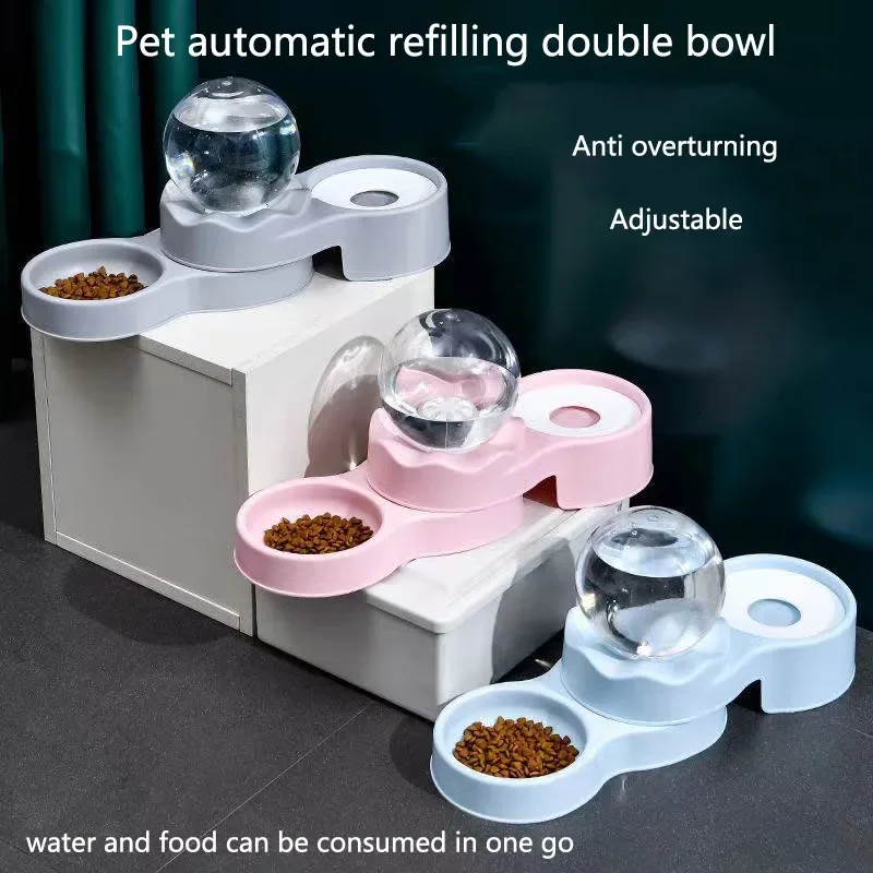 3 In 1 Pet Cat Bowl Water Dispenser Dog Food Container Drinking Bowl Cat Mint Cat Grass Cat Snack Feeders Dogs Bowl Pet Supplies