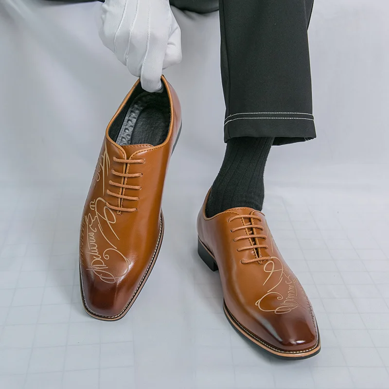 2025 فستان رجالي أبيض أنيق أحذية جلدية أكسفورد أحذية رجل الأعمال أحذية رسمية تصميم الأحذية الاجتماعية الذكور apatos الفقرة hombre #5