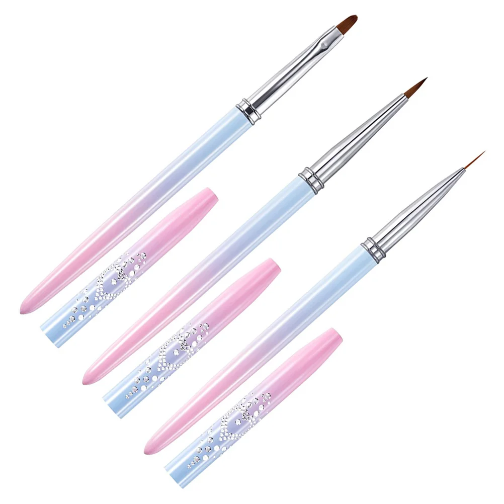 

3 Pcs Nail Art Pens Professional Drawing Tools Plastic Line Brushes for DIY Salon Easy Nail Painting Brushes Art Accessories