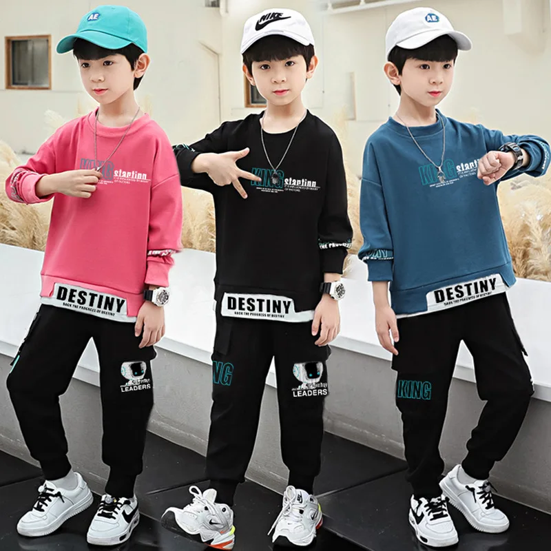 2024 teens winter Autumn Boys Clothes Children robot Set Sweatshirt + Pants Tracksuits Kids Sport Suit 4 8 9 10 11 12 13 Year