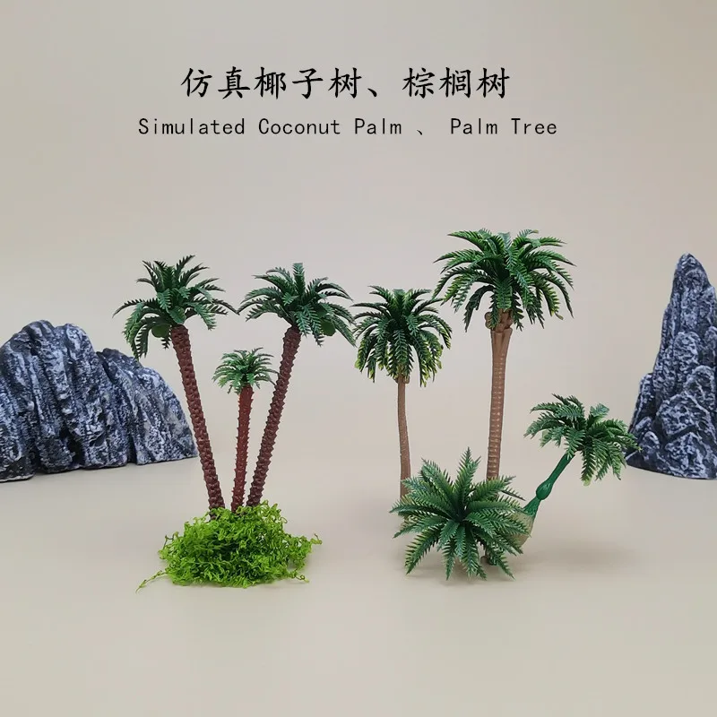 Moss Micro-landscape, Succulent Decorations, Mini Garden Simulation, Landscape Plastic Coconut Palm Trees, DIY Materials