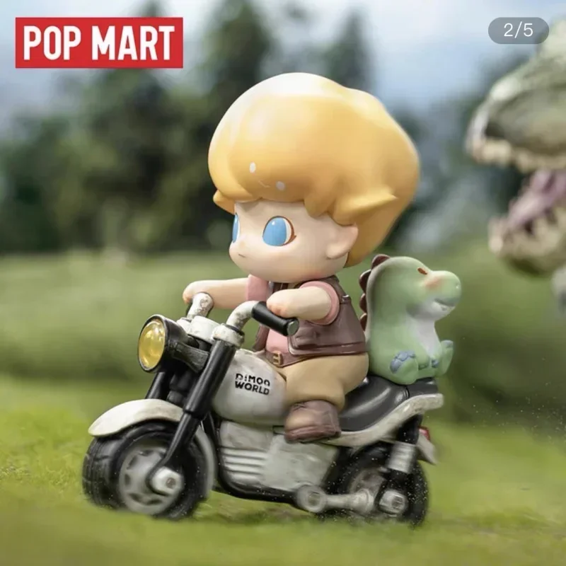 POP MART DIMOO Motorcycle Run Action Figure Jurassic Dinosaur Blister Package Amusement Park Exclusive Art Collection Action Toy