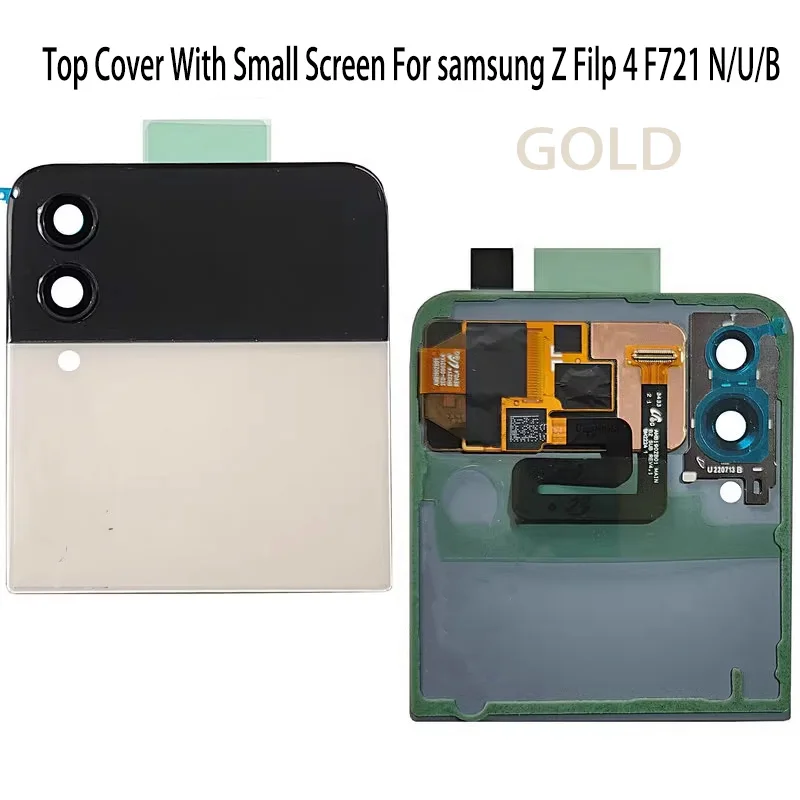 Back Glass Cover  Rear Door Housing with Small LCD Outer Screen Replacement For Samsung Galaxy Z Flip 4 F721 N/U/B