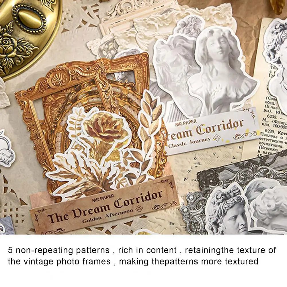 กระดาษพิมพ์ลายรูปปั้นชวนฝันแนววินเทจชุดงานฝีมือกระดาษพฤกษศาสตร์ย้อนยุคกระดาษวินเทจ