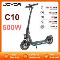 JOYOR C10 Electric Scooter 500W 48V 10.4Ah E-Scooter 45km/h Speed 30-50km Range 10'' Tires Foldable Electric Scooters 120kg Load