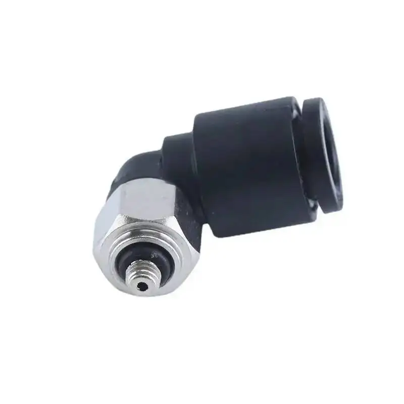 10 Conectores Neumáticos Rápidos Micro Mini para Tuberías de Aire, Conector en Codo con Rosca PL4-M3/M4/M5/6mm
