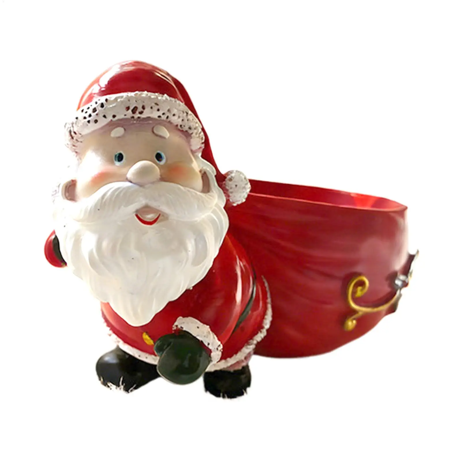 Christmas Sculpture Santa Claus Statue with Storage Bowl Treasure Bowl Desktop Organizer Home Decor Key Holder for Entrance