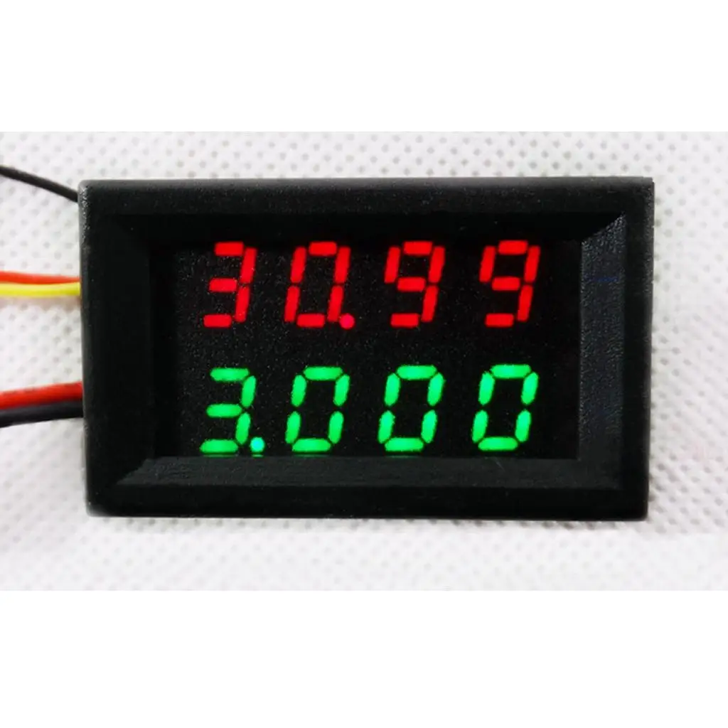 LED Digital Voltmeter Ammeter Combo Panel Meter DC Range 0 to 33V 0 to 3A Current Tester for Distribution Cabinet