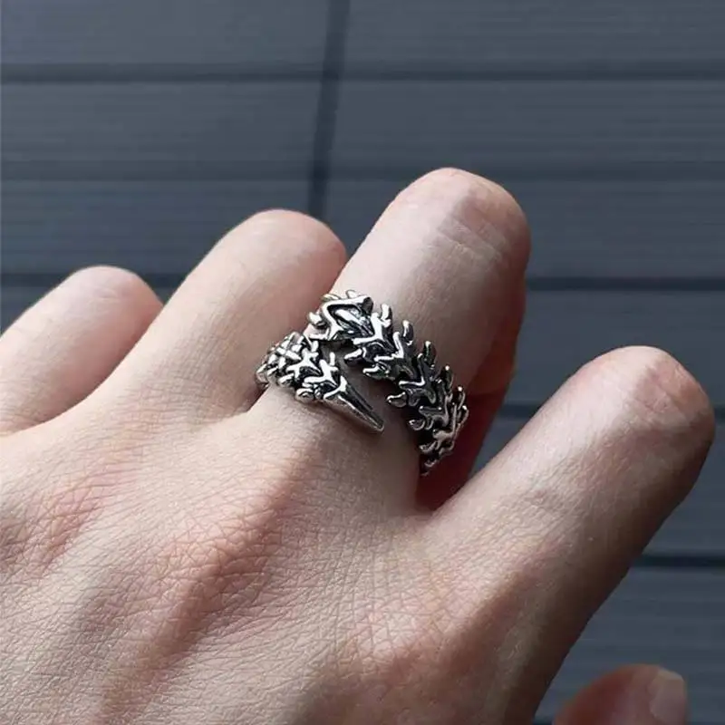 Anime Peripherals Kaneki Ken Dragon Bone Skeleton Ring Unisex Opening Adjustable Ring Cosplay Jewelry Accessories Props Fan Gift