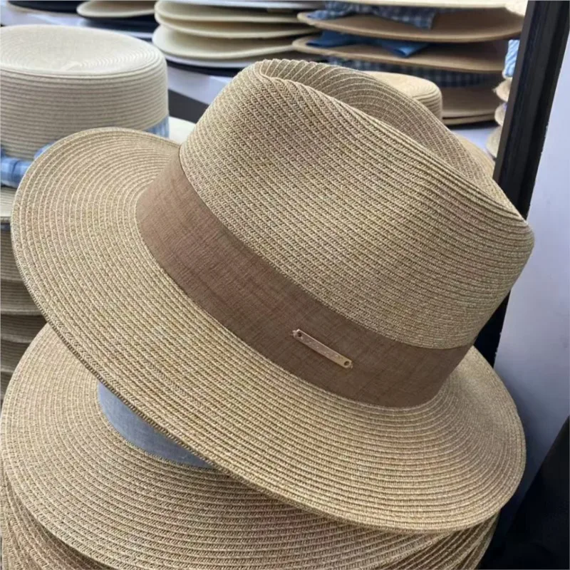 

New style hat women's casual large-brimmed sunshade flat-topped cool