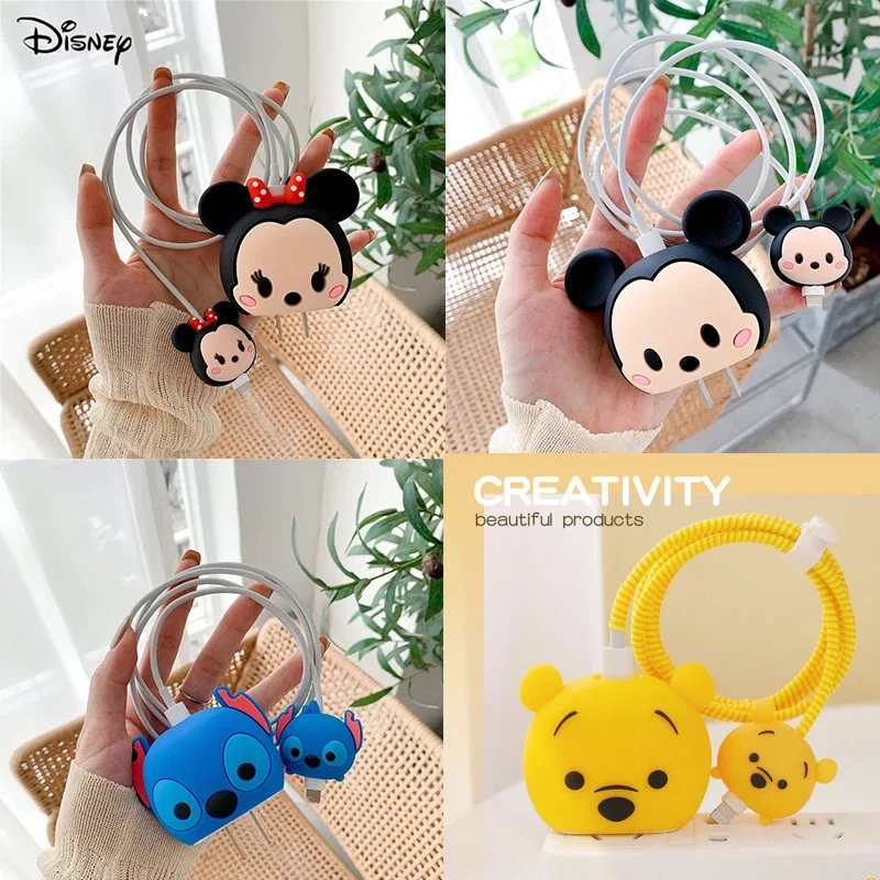 20W Mickey Minnie Stitch Anti-breaking Cartoon Apple kabel do transmisji danych futerał ochronny ładowarka do telefonu komórkowego uzwojenie kabla