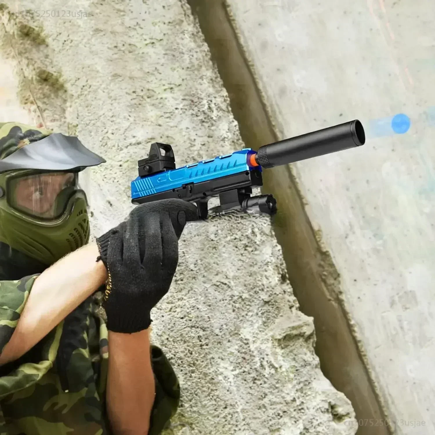 Pistola de brinquedo elétrica para crianças e adultos, tiro automático, pistola de esferas espirais, arma de água, pistola, esportes ao ar livre, bolas de gel, 2 em 1, 2024