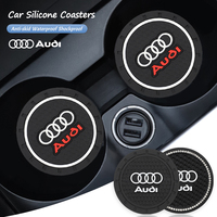 2Pcs Car Silicone Coaster Mat Anti-noise Water Cup Pad For Audi Sline A3 A1 A4 A6 B8 A5 B7 A7 A8 B9 B6 C6 Q2 Q3 Q5 Q7 Q8 TT RSQ8