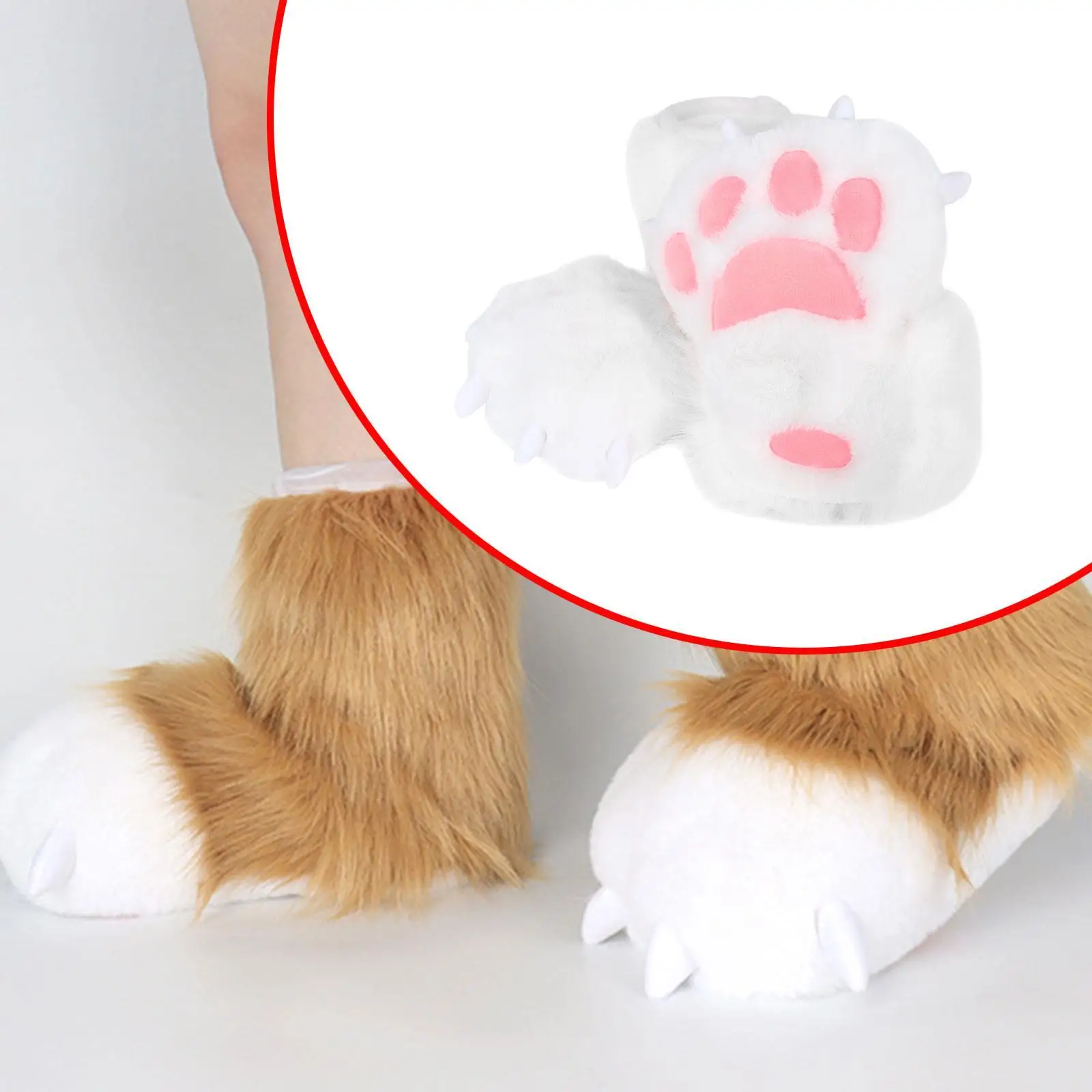 Fuzzy Animal Paw Slippers Cosplay Animal Claw Shoes na prezenty urodzinowe Dress up