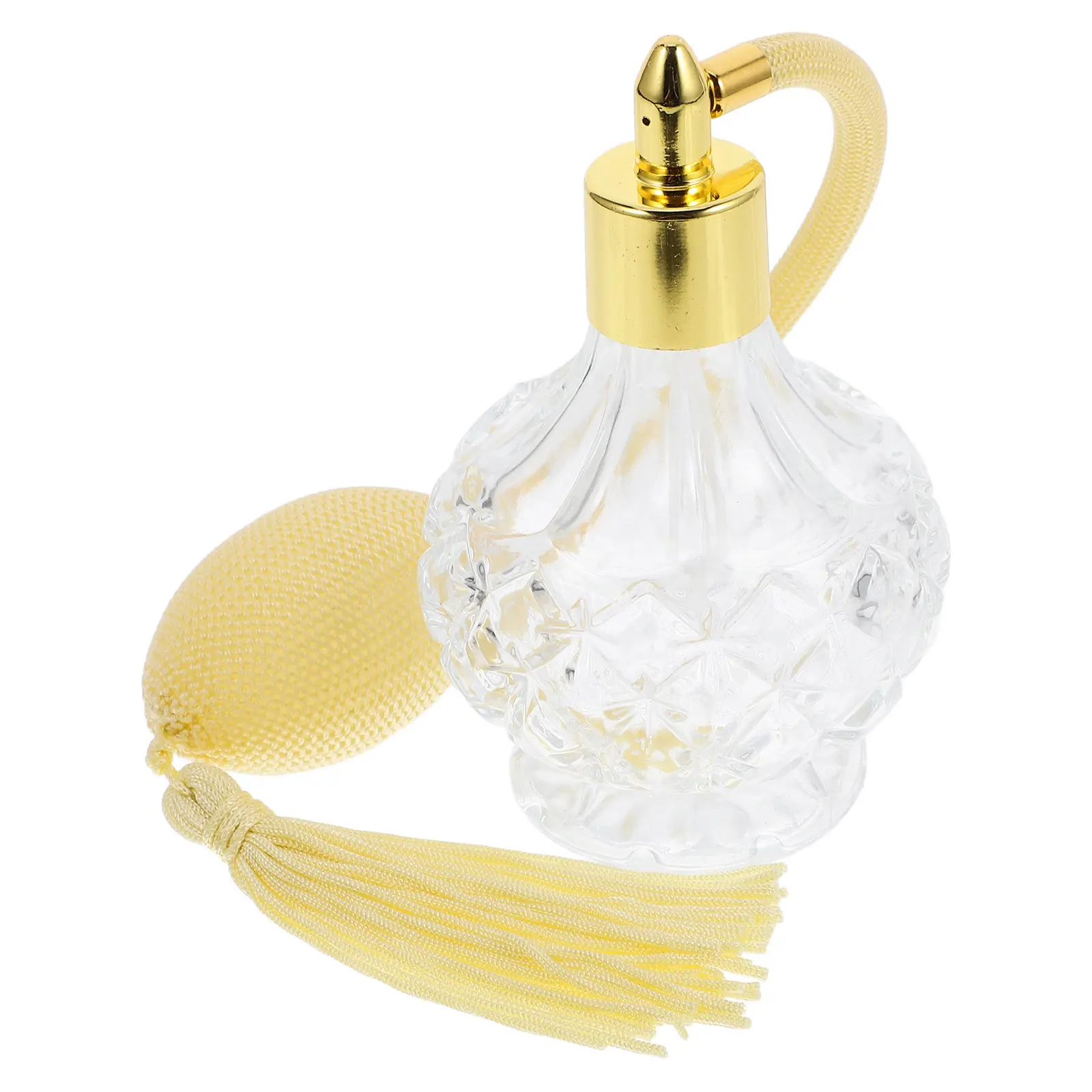 

80Ml Glass Perfume Bottle Refillable Vintage Airbag Sprayer Elegant Bathroom Vanity Table Decor for Fragrance Storage Collection