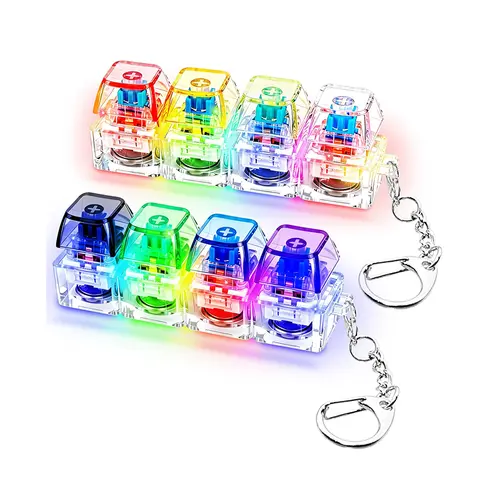 RGB 불빛 딸깍 손가락 키보드 피젯 키링 LED 기계식 클리커