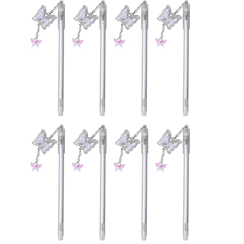 

8 Pcs Butterfly Signature Pen Reusable Gel Office Pens for Journaling Children Stationery Cute Decorative Student