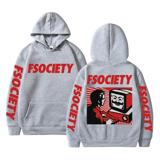 Funny Mr Robot Graphic Hoodie Men Women Vintage Fleece Cotton FSociety Hoodies F Society Hacker Geek Sweatshirt Male Streetwear