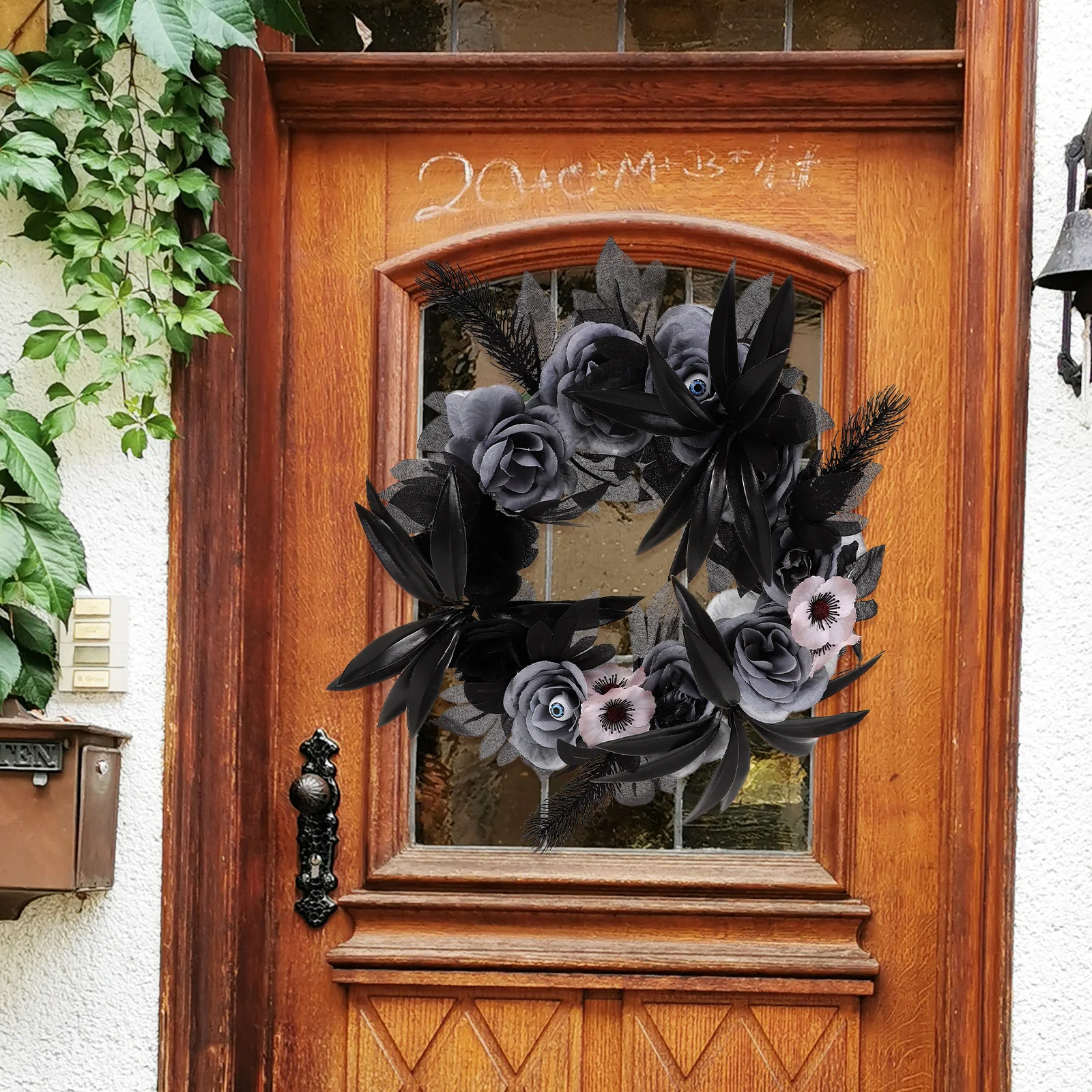 

Halloween Rose Artificial Eye Halloween Wreath nament Spider Decor Front Door Photo Prop Gothic Theme PolyesterFlower
