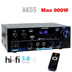 Auto-partner HiFi Audio Amplifier Digital Bluetooth AMP RMS 70W+70W Channel 2.0 Inputs FM Radio AK55