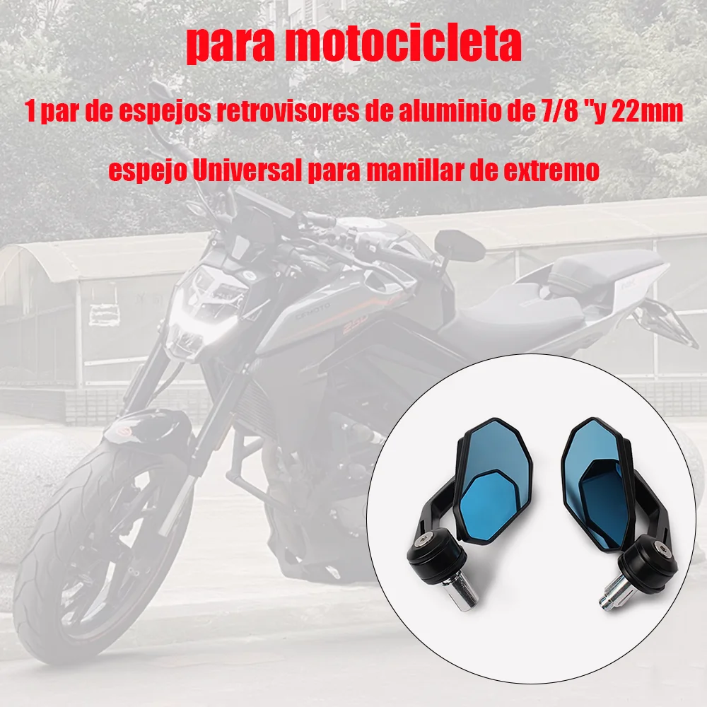 

7/8"Motorcycle Bar End Rearview Mirror Side Mirrors For Ducati Honda CB650R Kawasaki BMW CFTMOTO Suzuki SV650 GSXS750 Benelli