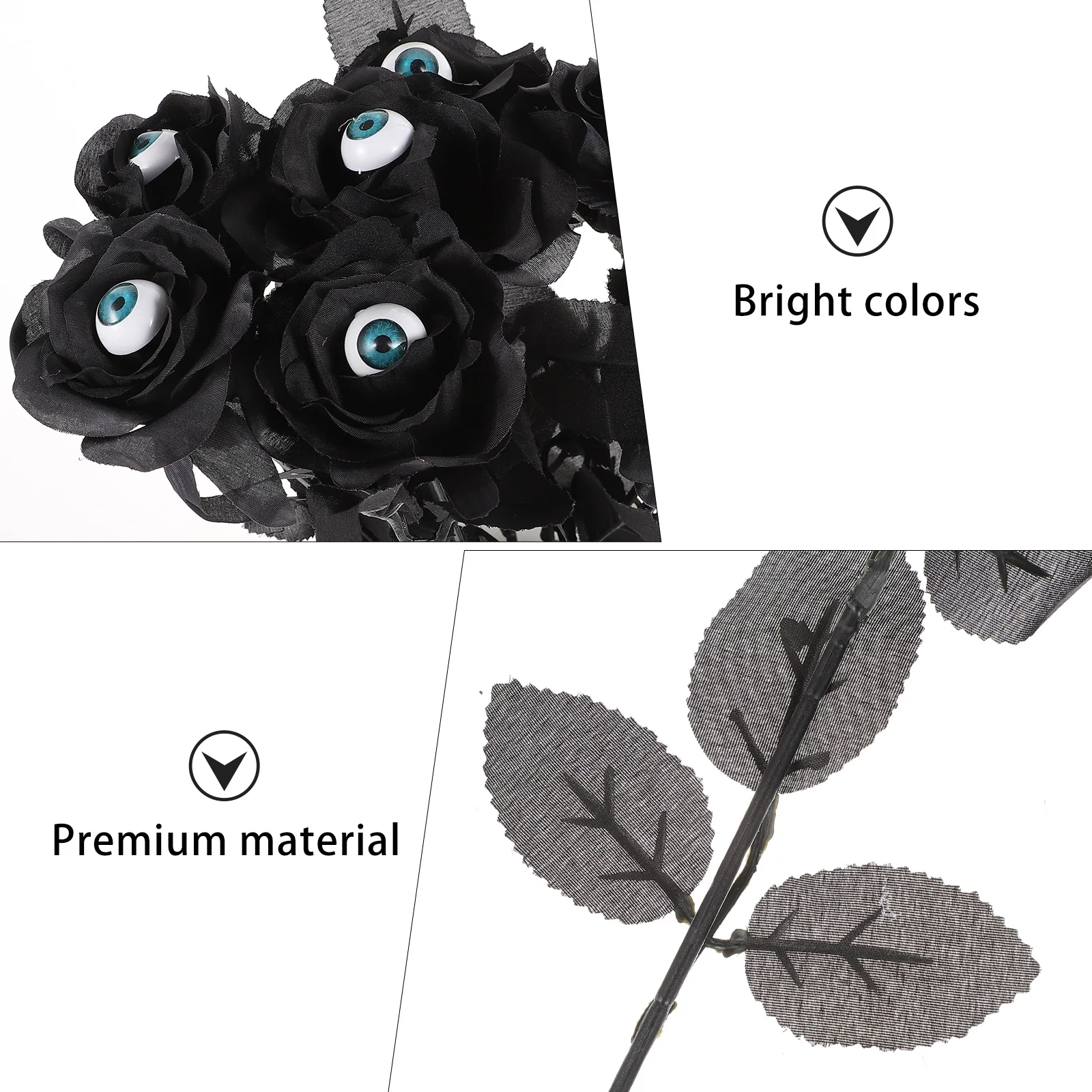 

8pcs Halloween Flower Simulated Creepy Rose Decor For Party Haunted Rose Decoration Decoration Horror Prop