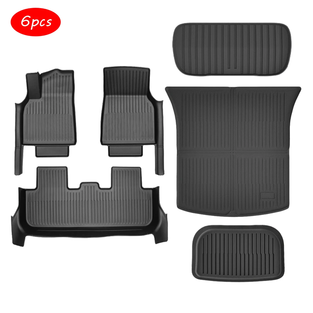 Vloermat met dorpelstrip voor 2025 2026 Tesla Model Y Juniper All Weather TPE kofferbakmat achterbankbeschermer