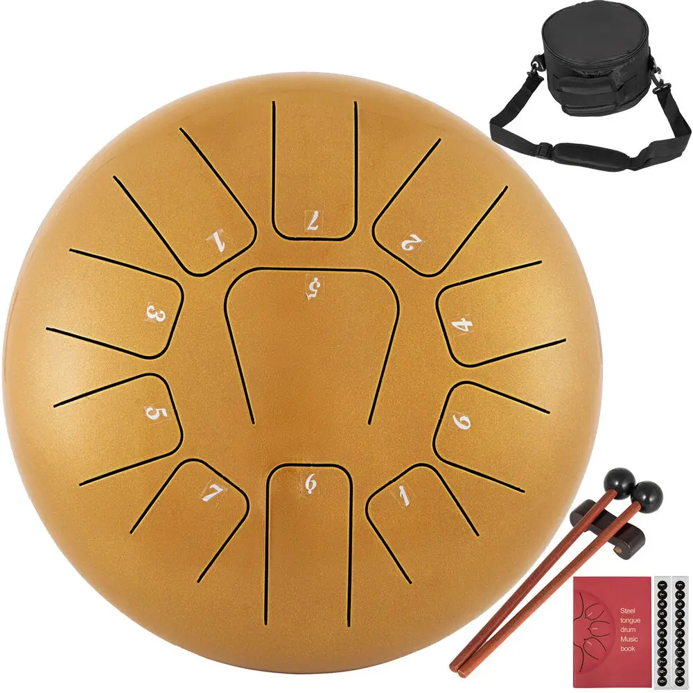 

Steel Tongue Drum 10 Inch 11 Notes Musical Instruments Handpan Music Drum Set