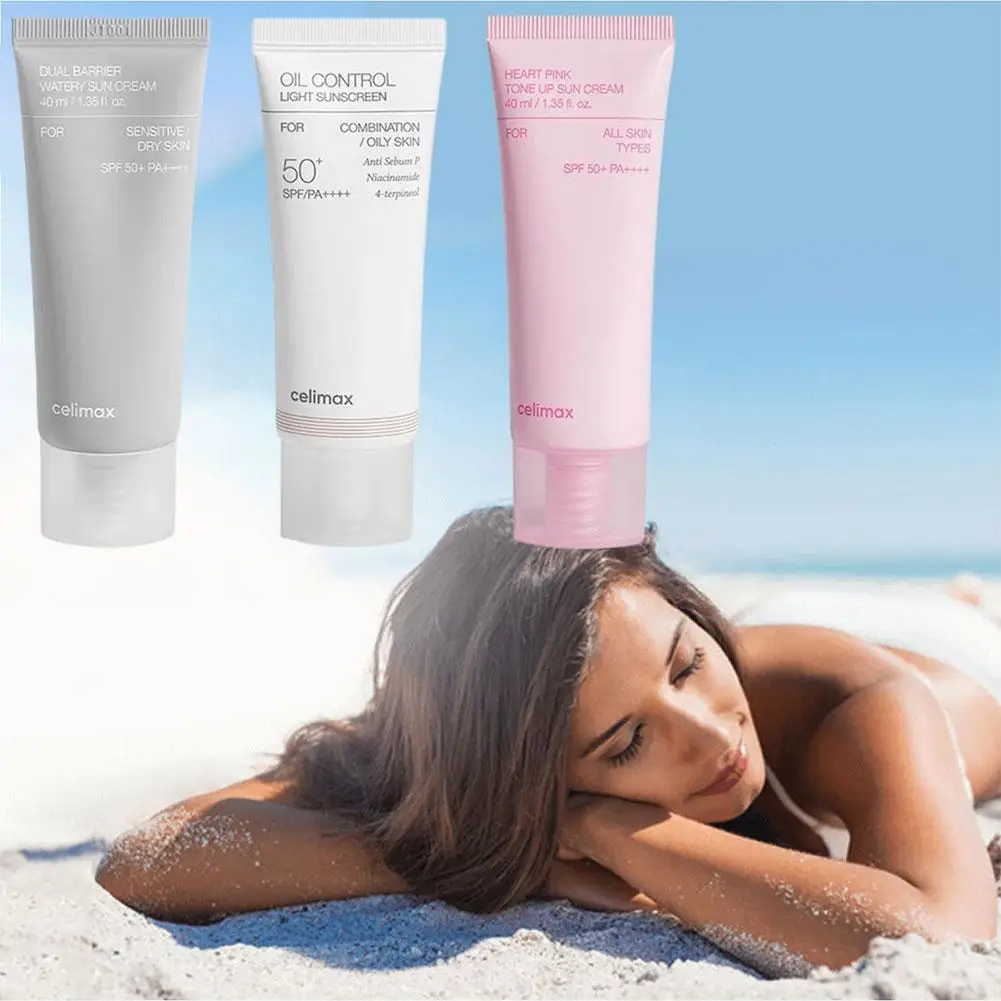 Celimax Protector solar a base de agua de doble barrera resiste eficazmente los rayos UV SPF50+PA+++++ Control refrescante de aceite Cuidado de la piel