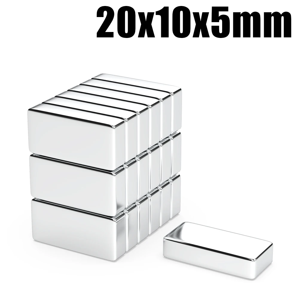 20x10x5 Super Strong N35 NdFeB Square Magnets, Permanent Neodymium Block Magnets for Refrigerator, Handmade Projects & Home Use