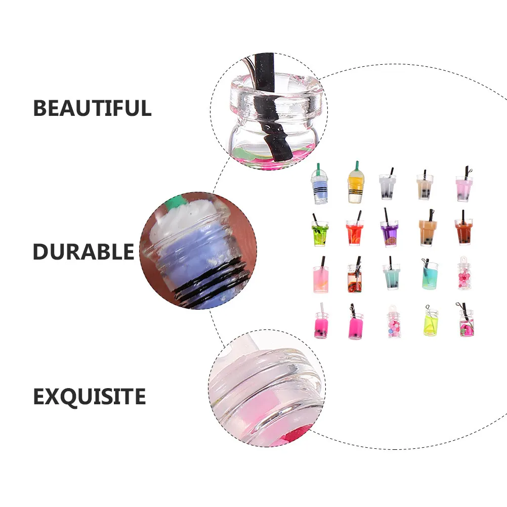 30pcs Soft Resin Milk Tea Cup Pendants for DIY Jewelry Making, Handmade Craft & Phone Case Charms