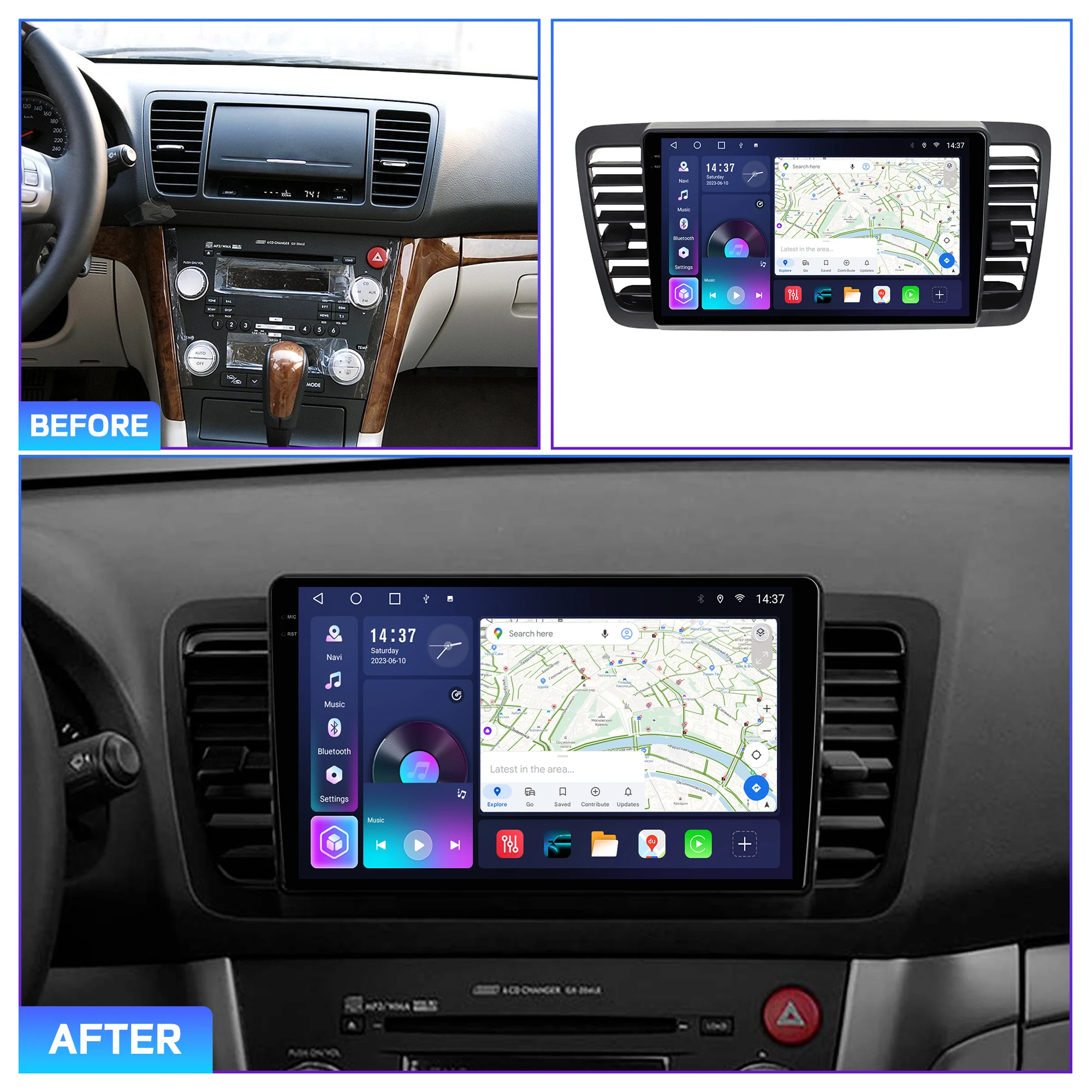 Penhui for Subaru Outback 3 Legacy 4 2003-2009 Android Car DVD Multimedia Player Screen Audio 2 Din DSP Bluetooth CarPlay Radio