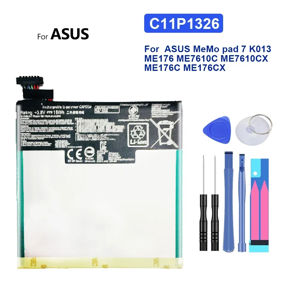 

Сменный аккумулятор C11P1326 для ASUS MeMo pad 7 K013 ME176 ME7610C ME7610CX ME176C ME176CX 3910 мАч с трековым кодом