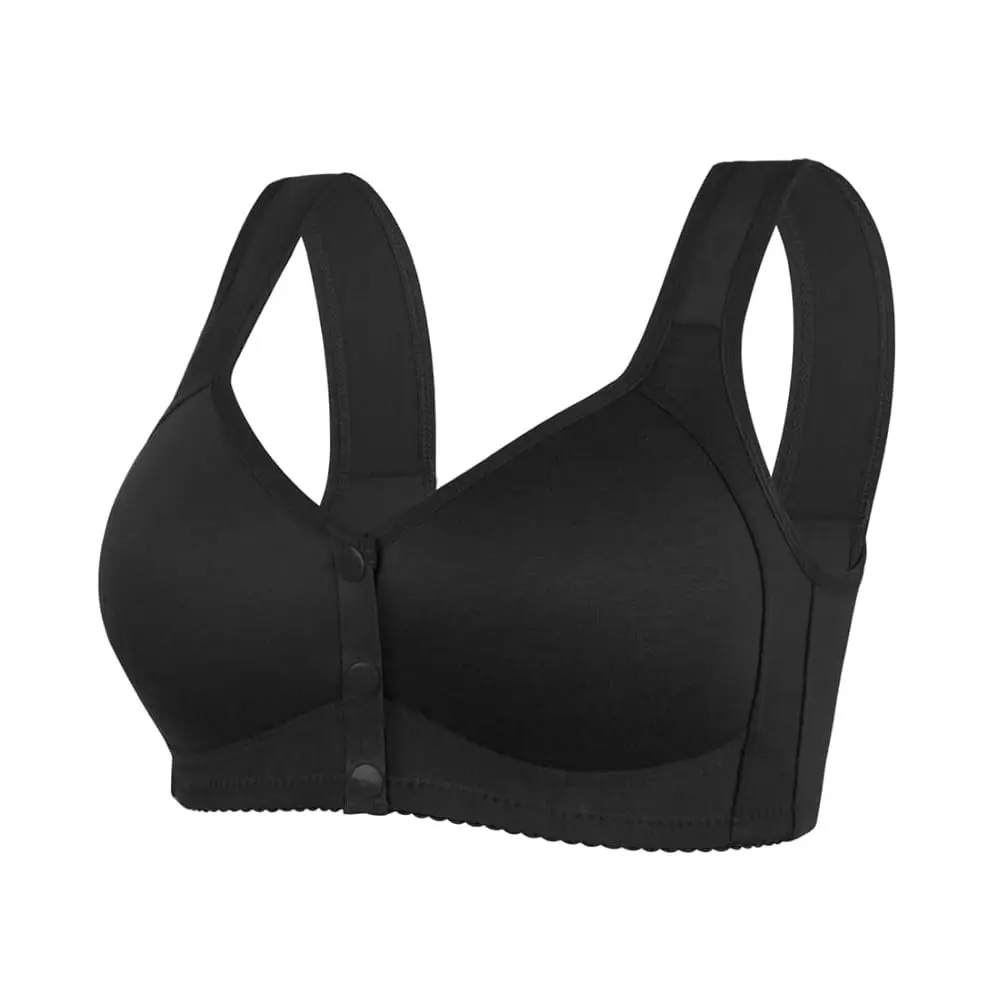 Daisy Bras for Women No Underwire Front Closure Comfort Senior Wireless Snap Closing Bra