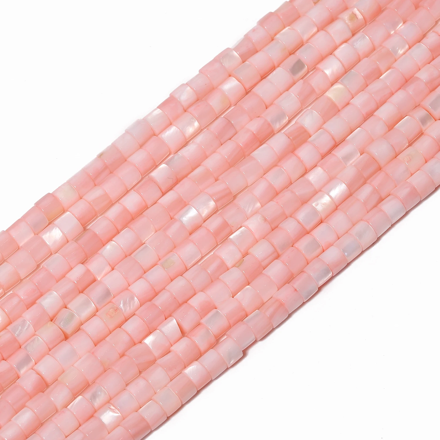 Roze schelp parel natuursteen kralen 4x3mm cilinder buisvorm gladde spacer kralen voor sieraden maken DIY armband accessoires