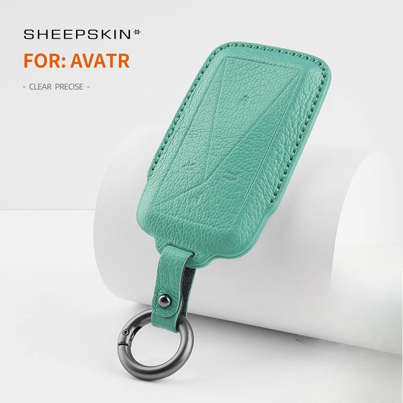 Aviator car key pouch made of goat skin for remote control protection; modification of leather accessories for car keys