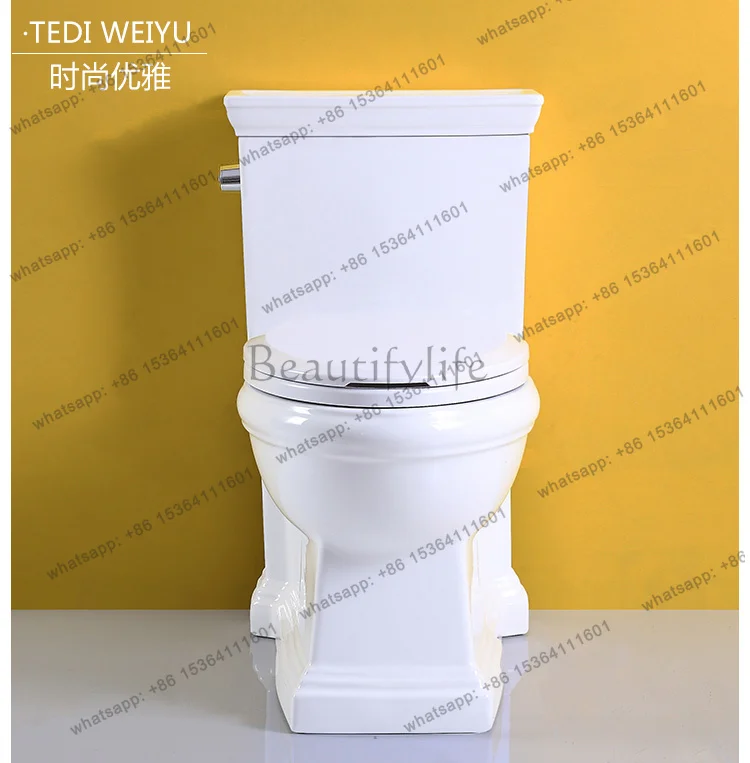 High-end black personalized toilet siphon one-piece toilet ceramic color wood grain retro toilet water saving